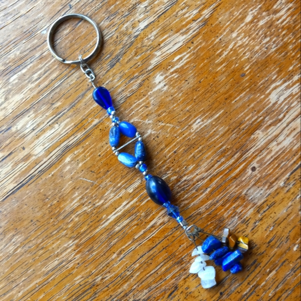 Handmade Sodalite Crystal Beaded Keychain!!!!